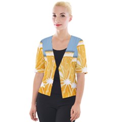 Pop Art Orange  Cropped Button Cardigan