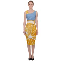 Pop Art Orange  Sleeveless Pencil Dress