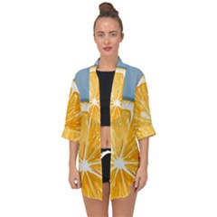 Pop Art Orange  Open Front Chiffon Kimono by Valentinaart