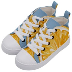 Pop Art Orange  Kids  Mid-top Canvas Sneakers by Valentinaart