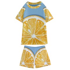 Pop Art Orange  Kids  Swim Tee And Shorts Set