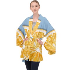 Pop Art Orange  Velvet Kimono Robe