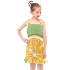 Pop Art Orange  Kids  Overall Dress