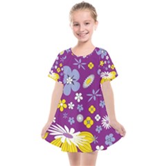 Floral Flowers Wallpaper Paper Kids  Smock Dress