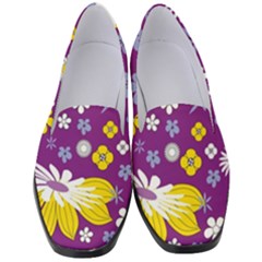 Floral Flowers Wallpaper Paper Women s Classic Loafer Heels