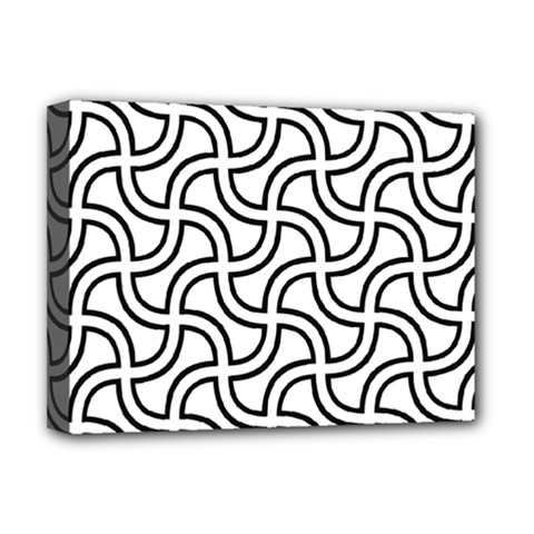 Pattern Monochrome Repeat Deluxe Canvas 16  X 12  (stretched)  by Pakrebo