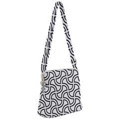 Pattern Monochrome Repeat Zipper Messenger Bag