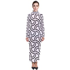 Pattern Monochrome Repeat Turtleneck Maxi Dress