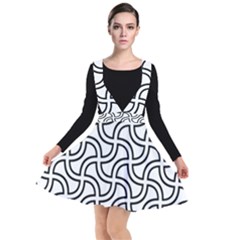 Pattern Monochrome Repeat Plunge Pinafore Dress