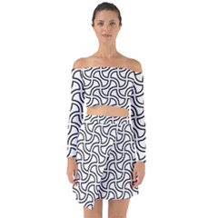 Pattern Monochrome Repeat Off Shoulder Top With Skirt Set by Pakrebo