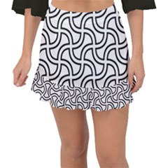 Pattern Monochrome Repeat Fishtail Mini Chiffon Skirt