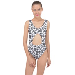 Pattern Monochrome Repeat Center Cut Out Swimsuit