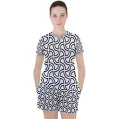 Pattern Monochrome Repeat Women s Tee And Shorts Set