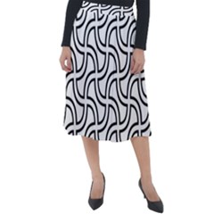 Pattern Monochrome Repeat Classic Velour Midi Skirt  by Pakrebo