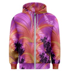 Fractal Puffy Feather Art Artwork Men s Zipper Hoodie by Pakrebo