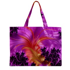 Fractal Puffy Feather Art Artwork Zipper Mini Tote Bag by Pakrebo