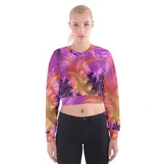 Fractal Puffy Feather Art Artwork Cropped Sweatshirt by Pakrebo