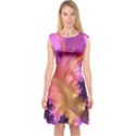 Fractal Puffy Feather Art Artwork Capsleeve Midi Dress View1