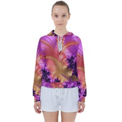 Fractal Puffy Feather Art Artwork Women s Tie Up Sweat by Pakrebo