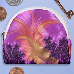 Fractal Puffy Feather Art Artwork Horseshoe Style Canvas Pouch