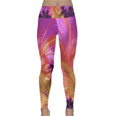 Fractal Puffy Feather Art Artwork Lightweight Velour Classic Yoga Leggings