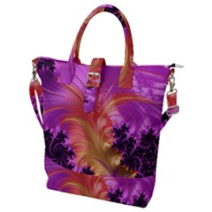 Fractal Puffy Feather Art Artwork Buckle Top Tote Bag by Pakrebo