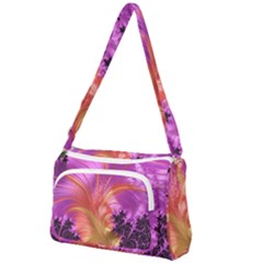 Fractal Puffy Feather Art Artwork Front Pocket Crossbody Bag