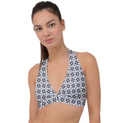 Ellipse Pattern Ellipse Dot Pattern Halter Plunge Bikini Top