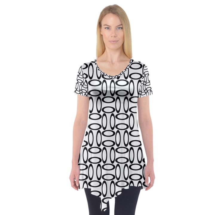 Ellipse Pattern Ellipse Dot Pattern Short Sleeve Tunic 