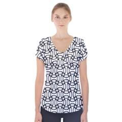 Ellipse Pattern Ellipse Dot Pattern Short Sleeve Front Detail Top by Pakrebo