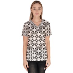 Ellipse Pattern Ellipse Dot Pattern Women s V-neck Scrub Top by Pakrebo