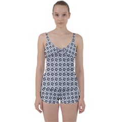 Ellipse Pattern Ellipse Dot Pattern Tie Front Two Piece Tankini by Pakrebo