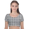 Ellipse Pattern Ellipse Dot Pattern Velvet Short Sleeve Crop Top  View1