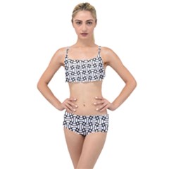 Ellipse Pattern Ellipse Dot Pattern Layered Top Bikini Set