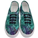 Fractal Turquoise Feather Swirl Women s Classic Low Top Sneakers View1