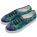 Fractal Turquoise Feather Swirl Women s Classic Low Top Sneakers View2