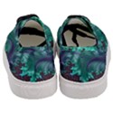 Fractal Turquoise Feather Swirl Women s Classic Low Top Sneakers View4