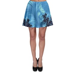 Fractal Art Feather Swirls Puffy Skater Skirt by Pakrebo