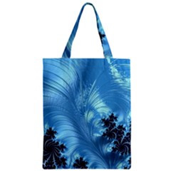 Fractal Art Feather Swirls Puffy Zipper Classic Tote Bag by Pakrebo