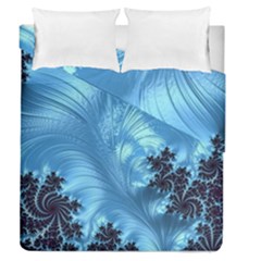 Fractal Art Feather Swirls Puffy Duvet Cover Double Side (queen Size) by Pakrebo