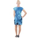 Fractal Art Feather Swirls Puffy Cap Sleeve Bodycon Dress View2