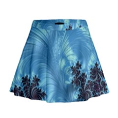 Fractal Art Feather Swirls Puffy Mini Flare Skirt by Pakrebo