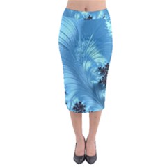 Fractal Art Feather Swirls Puffy Midi Pencil Skirt by Pakrebo