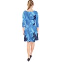 Fractal Art Feather Swirls Puffy Quarter Sleeve Front Wrap Dress View2