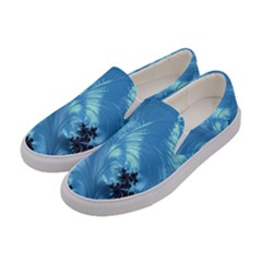 Fractal Art Feather Swirls Puffy Women s Canvas Slip Ons by Pakrebo