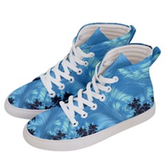 Fractal Art Feather Swirls Puffy Men s Hi-top Skate Sneakers