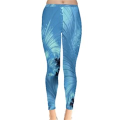 Fractal Art Feather Swirls Puffy Inside Out Leggings