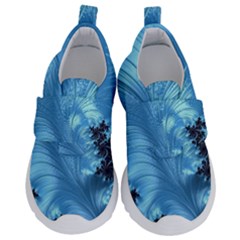 Fractal Art Feather Swirls Puffy Kids  Velcro No Lace Shoes