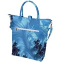 Fractal Art Feather Swirls Puffy Buckle Top Tote Bag View2