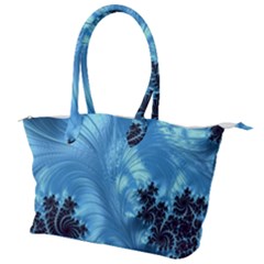 Fractal Art Feather Swirls Puffy Canvas Shoulder Bag